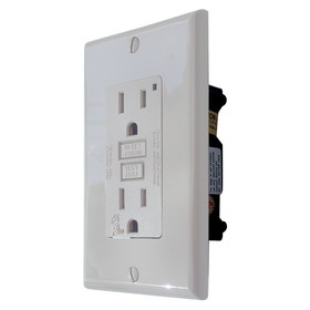 Diamond Group DG151VP GFI Receptacle with LED Indicator Light - 15A, 120V, White