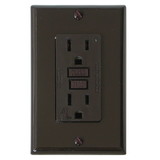 Diamond Group DG15BVP GFI Receptacle with LED Indicator Light - 15A, 120V, Brown