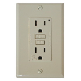 Diamond Group DG15VVP GFI Receptacle with LED Indicator Light - 15A, 120V, Ivory