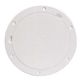 Beckson DP83-W Pry-Out Deck Plate - 8" with Pebble Center, White