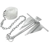 Extreme Max 3006.6719 Complete Slip Ring Anchor Kit with Rope / Anchor Chain / Shackle - #10 / 5 lbs.