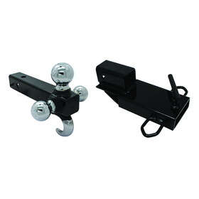 Extreme Max 5001.1389 Clamp-On Forklift Hitch 2" Receiver with Tri-Ball Hitch and Tow Hook