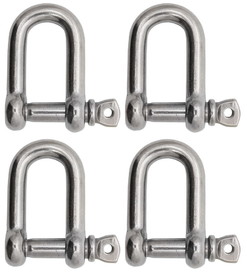 Extreme Max 3006.8246.4 BoatTector Stainless Steel D Shackle - 1/2", 4-Pack