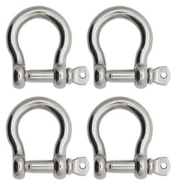 Extreme Max 3006.8297.4 BoatTector Stainless Steel Bow Shackle - 1/2", 4-Pack