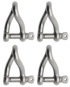 Extreme Max 3006.8219.4 BoatTector Stainless Steel Twist Shackle - 3/8", 4-Pack