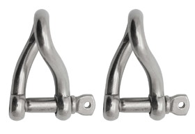 Extreme Max 3006.8222.2 BoatTector Stainless Steel Twist Shackle - 1/2", 2-Pack
