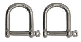 Extreme Max 3006.8234.2 BoatTector Stainless Steel Wide D Shackle - 1/2", 2-Pack