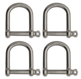 Extreme Max 3006.8234.4 BoatTector Stainless Steel Wide D Shackle - 1/2", 4-Pack