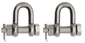 Extreme Max 3006.8351.2 BoatTector Stainless Steel Bolt-Type Chain Shackle - 1/2", 2-Pack
