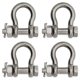 Extreme Max 3006.8372.4 BoatTector Stainless Steel Bolt-Type Anchor Shackle - 3/8", 4-Pack
