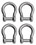 Extreme Max 3006.8414.4 BoatTector Stainless Steel Bow Shackle with No-Snag Pin - 1/2", 4-Pack, Price/EA