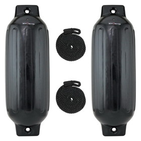 Extreme Max 3006.7515 BoatTector Inflatable Fender Value 2-Pack - 8.5" x 27", Black