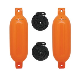 Extreme Max 3006.7611 BoatTector Inflatable Fender Value 2-Pack - 8.5" x 27", Neon Orange