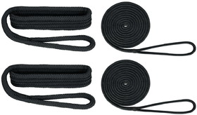 Extreme Max 3006.2693 BoatTector Premium Double Braid Nylon Dockside Rope Value Pack - 1/2", Black
