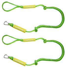 Extreme Max 3006.2574 BoatTector PWC Bungee Dock Line Value 2-Pack - 4', Green/Yellow