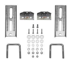 Extreme Max 3006.7012 8" Galvanized Swivel-Top Bunk Bracket with Hardware for 2" x 3" Trailer - 2-Pack