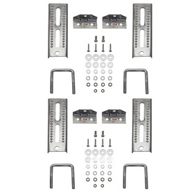 Extreme Max 3006.7015 8" Galvanized Swivel-Top Bunk Bracket with Hardware for 2" x 3" Trailer - 4-Pack
