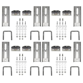 Extreme Max 3006.7018 8" Galvanized Swivel-Top Bunk Bracket with Hardware for 2" x 3" Trailer - 8-Pack