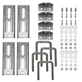 Extreme Max 3006.7024 8" Galvanized Swivel-Top Bunk Bracket with Hardware for 3" x 3" Trailer - 4-Pack
