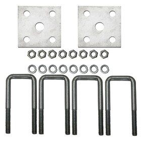 Extreme Max 3006.7055 Single Axle Galvanized U-Bolt Kit for Mounting Boat Trailer Leaf Springs for 2" x 2" Axle - 4-13/16" Long