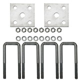 Extreme Max 3006.7058 Single Axle Galvanized U-Bolt Kit for Mounting Boat Trailer Leaf Springs for 2