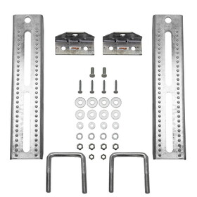 Extreme Max 3006.7072 12" Galvanized Swivel-Top Bunk Bracket with Hardware for 2" x 3" Trailer - 2-Pack