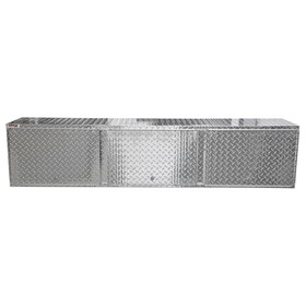 Extreme Max 5001.6427 Diamond Plated Aluminum Overhead Cabinet for Garage, Shop, Enclosed Trailer - 72", Silver