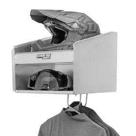 Extreme Max 5001.6492 Single Helmet Bay Aluminum Cabinet Organizer for Enclosed Race Trailer, Shop, Garage, Storage - Silver