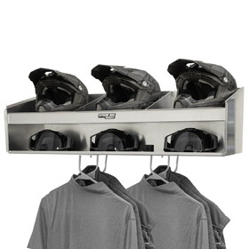 Extreme Max 5001.6498 Triple Helmet Bay Aluminum Cabinet Organizer for Enclosed Race Trailer, Shop, Garage, Storage - Silver