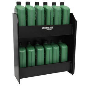Extreme Max 5001.6567 Wall-Mount Aluminum Junior Oil Jug Storage Cabinet for Race Trailer, Garage, Shop, Enclosed Trailer, Toy Hauler - Holds 12 1-Quart (32 oz.) Oil Jugs, Black