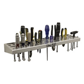 Extreme Max 5001.6661 Wall-Mount Aluminum Tool Organizer for Race Trailer, Garage, Shop, Enclosed Trailer, Toy Hauler - Silver