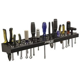 Extreme Max 5001.6664 Wall-Mount Aluminum Tool Organizer for Race Trailer, Garage, Shop, Enclosed Trailer, Toy Hauler - Black