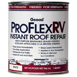 Geocel GC24201 Pro Flex Fibered RV Instant Roof Repair Brushable Coating - White, 1 Quart