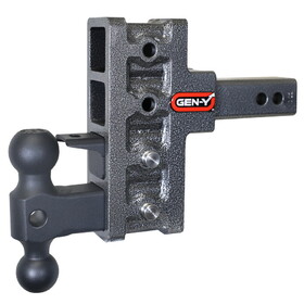 Gen-Y Hitch GH-424 MEGA-DUTY 10K Drop Hitch - 2" Shank, 5" Offset Drop, 1.5K TW with GH-031 Dual-Ball Mount & GH-032 Pintle Lock