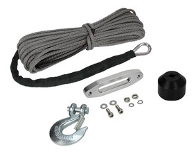 Extreme Max 5600.3103 The Devil's Helper Complete Synthetic ATV Winch Rope Kit - Gray