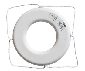 Jim-Buoy GW-X-24 GX-Series Life Ring with Rope Molded Into Core - 24", White
