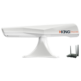 KING KF1000 Falcon Directional Wi-Fi Antenna with KING WiFiMax Router/Range Extender - White