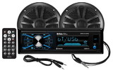 Boss Audio MCBK634B.6 Weatherproof Marine AM/FM Receiver Package with (2) 6.5