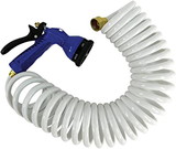 Whitecap P-0440 Coiled Hose with Adjustable Nozzle - 15', White