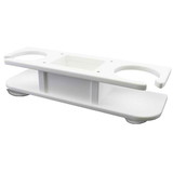 TACO Marine P01-2000W Two-Drink Poly Holder with Catch-All - White