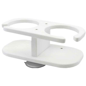 TACO Marine P01-2001W Two-Drink Poly Holder with Suction Cup Mount - White