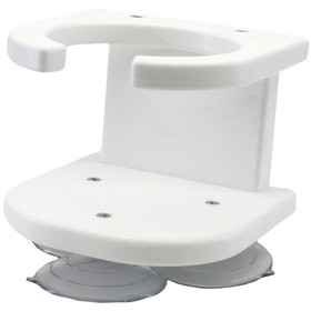 TACO Marine P01-2003W One-Drink Poly Holder with Suction Cup Mount - White