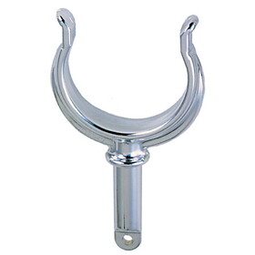 Perko 1262DP0CHR Chrome-Plated Ribbed Type Rowlock Horn - 1/2" OD Shank x 1-3/4" Shank Length x 1-3/4" Between Horns