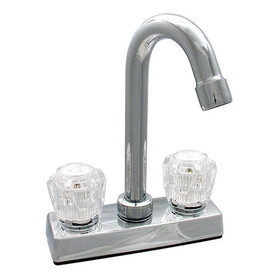 PF211310 Valterra Phoenix Ledge Mount 4" Kitchen Faucet - 6" Spout Bar, Chrome with Clear Handles