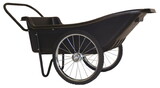 Polar Trailer 8376 10 Cubic Foot Heavy Duty Utility Outdoor Yard Garden Cart Wheelbarrow Utility Cart with Handle and Solid Rubber 20 Inch Wheels - Black