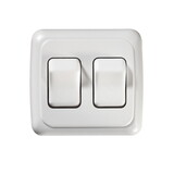 RV Designer S533 Contoured DC Wall Switch On/Off - Double, White