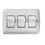 RV Designer S535 Contoured DC Wall Switch On/Off - Triple, White