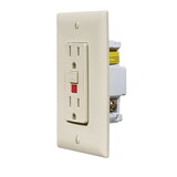 RV Designer S803 Dual AC GFCI Outlet With Cover-Plate - Ivory