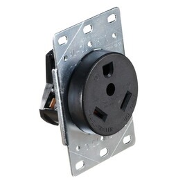 RV Designer S971 AC Flush-Mount Receptacle with Plate - 30 Amp