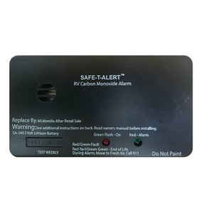 Safe-T-Alert SA-340-BL RV Carbon Monoxide Alarm with Sealed-In Battery - Rectangle, Black